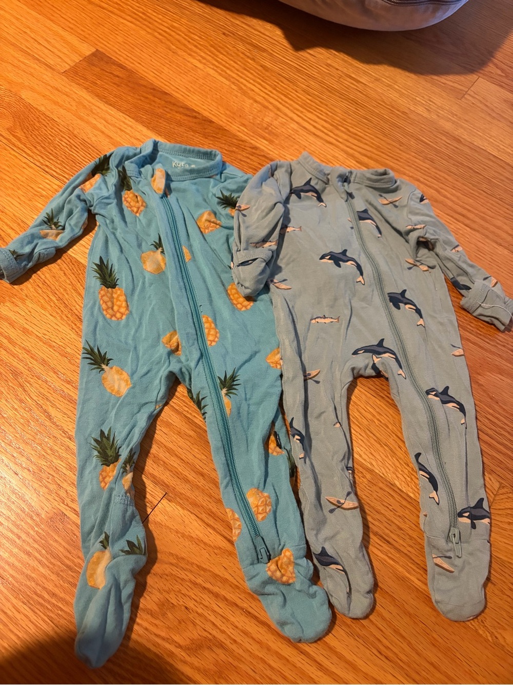 2 Kyte Newborn Zip One-Piece Footed Pajamas with Adorable Prints